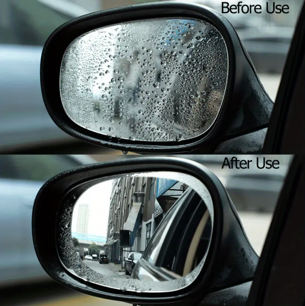 Car Rainproof Film Auto Rearview Mirror Rainproof Anti Fog Film Car Window Clear Film Windproof Protective for Motorcycle Mirror