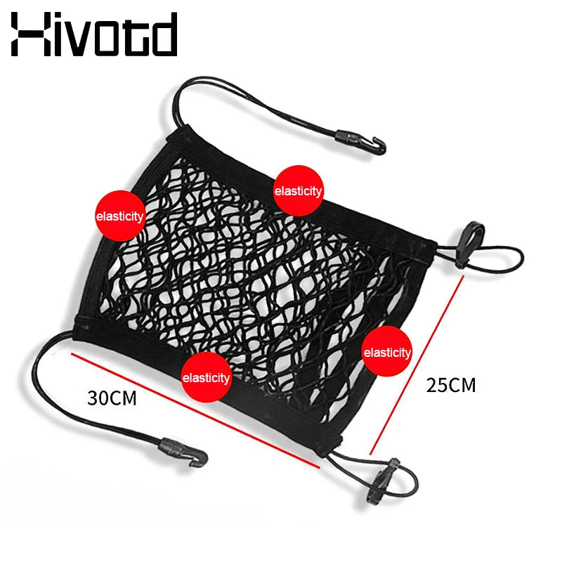 Hivotd Universal Car Interior Accessories Grid Pocket Holder Trunk Storage Bag Mesh Net Organizer Stuff Netting Auto Styling