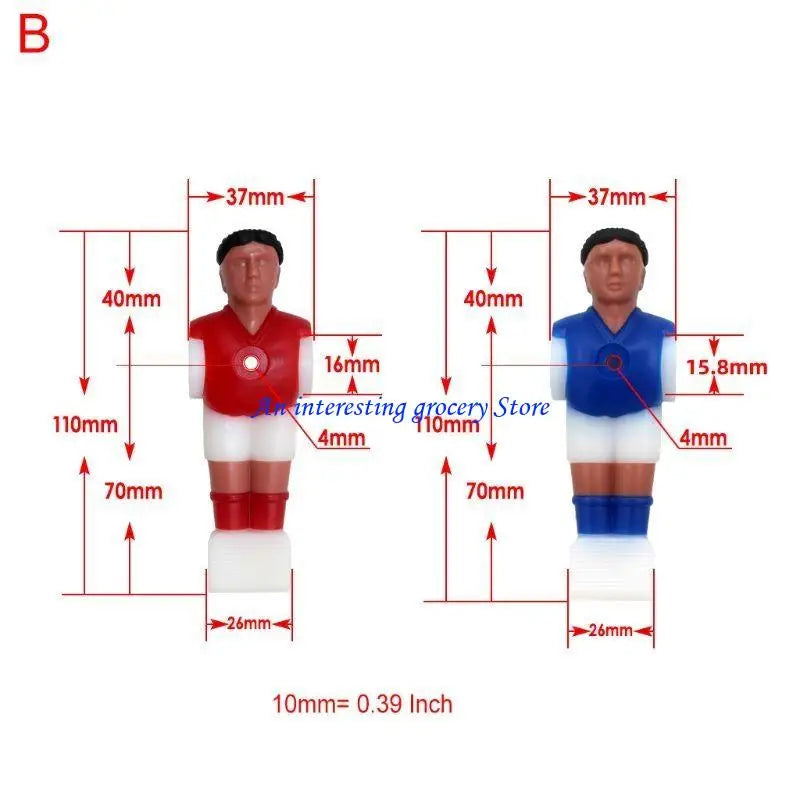 652D 4Pcs/pack Foosball Men Foosball Players Set Colorful Foosball Replacements Parts