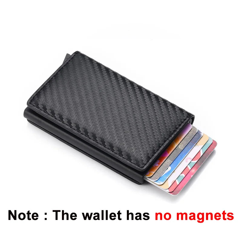 Anti Rfid Carbon Fiber ID Credit Card Holder Men Wallets Mini Automatic Pop up Bank Cardholder Case Minimalist Vallet Choice