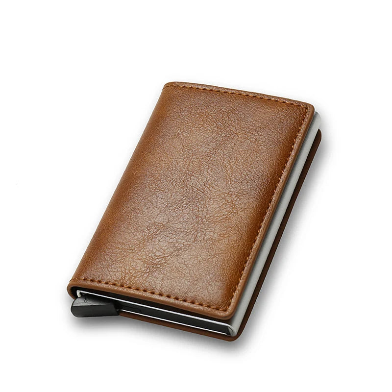 Anti Rfid Carbon Fiber ID Credit Card Holder Men Wallets Mini Automatic Pop up Bank Cardholder Case Minimalist Vallet Choice