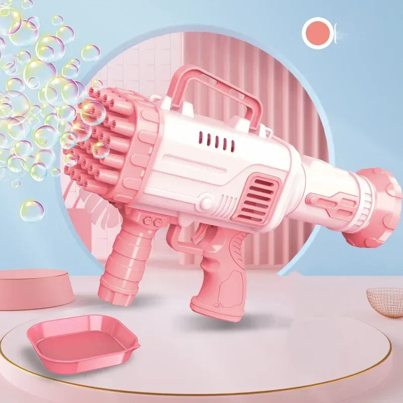 32 Hole Electric Handheld Bubble Machine Kids Toys Bubble Maker With Light Children Outdoor Party Soap Bubbles Blower Game Gifts