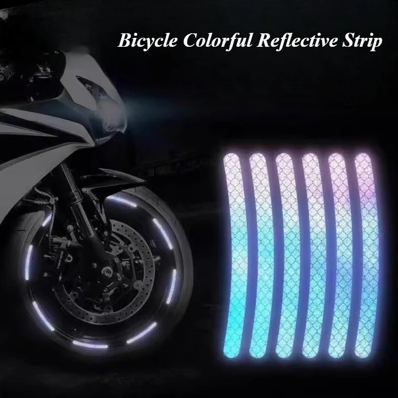 1pcs Bicycle Wheel Hub Reflective Strip Colorful Warning Stickers for Bicycles and Electric Vehicles наклейки на велосипед