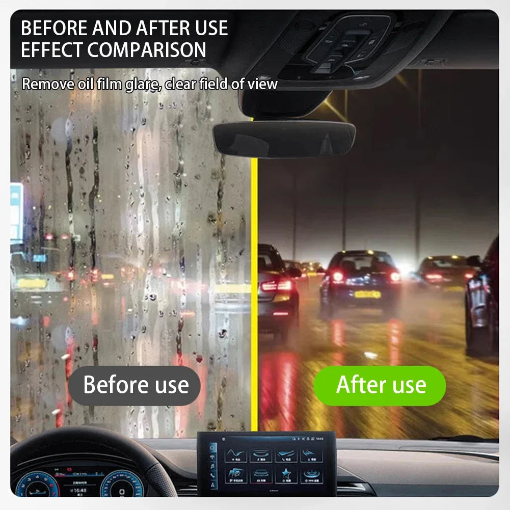 Portable Car Glass Oil Film Remover Brush For Windshield Leakproof Cover Brush Auto Car Oil Film Cleaning Brush Window Polishing