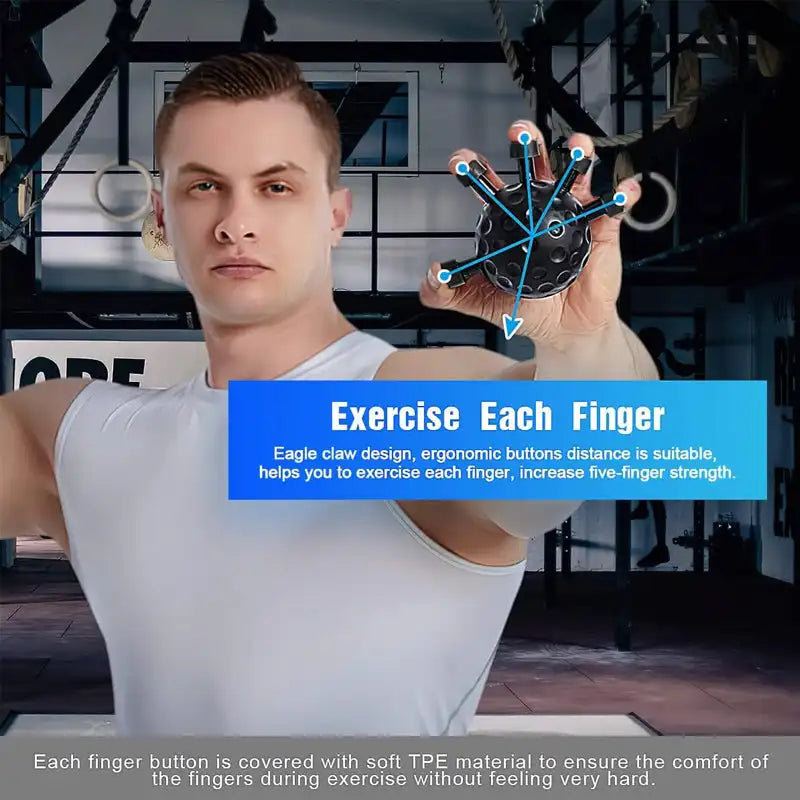 Strengthening finger exerciser, hand clamp exerciser, five-finger power device, rock climbing finger exerciser