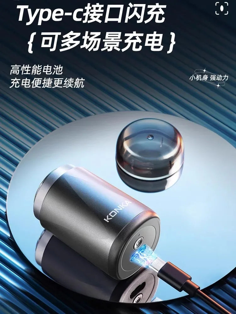 Mini electric Men's Travel Portable Full body shower gel Boyfriend Gift Razor New wet and dry double shave rotary razor
