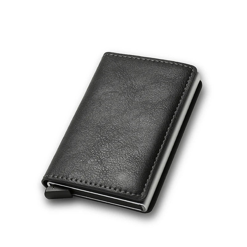 Anti Rfid Carbon Fiber ID Credit Card Holder Men Wallets Mini Automatic Pop up Bank Cardholder Case Minimalist Vallet Choice