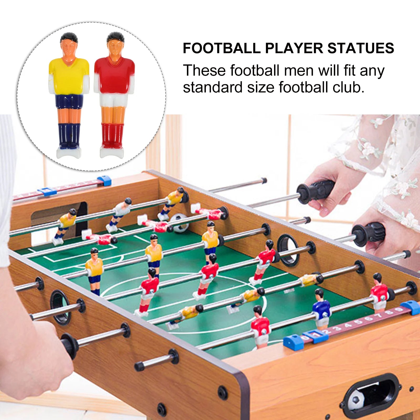 4pcs Foosball Athletes Desktop Football Players Soccer Machine Parts Pvc Wear Resistant Funny For Tabletop Football
