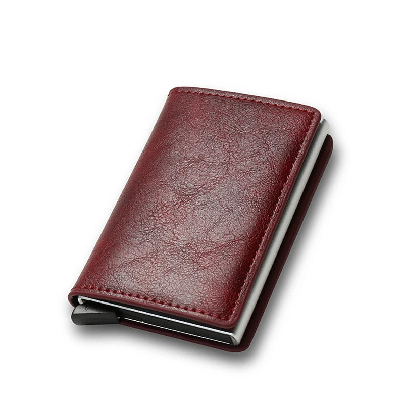 Anti Rfid Carbon Fiber ID Credit Card Holder Men Wallets Mini Automatic Pop up Bank Cardholder Case Minimalist Vallet Choice
