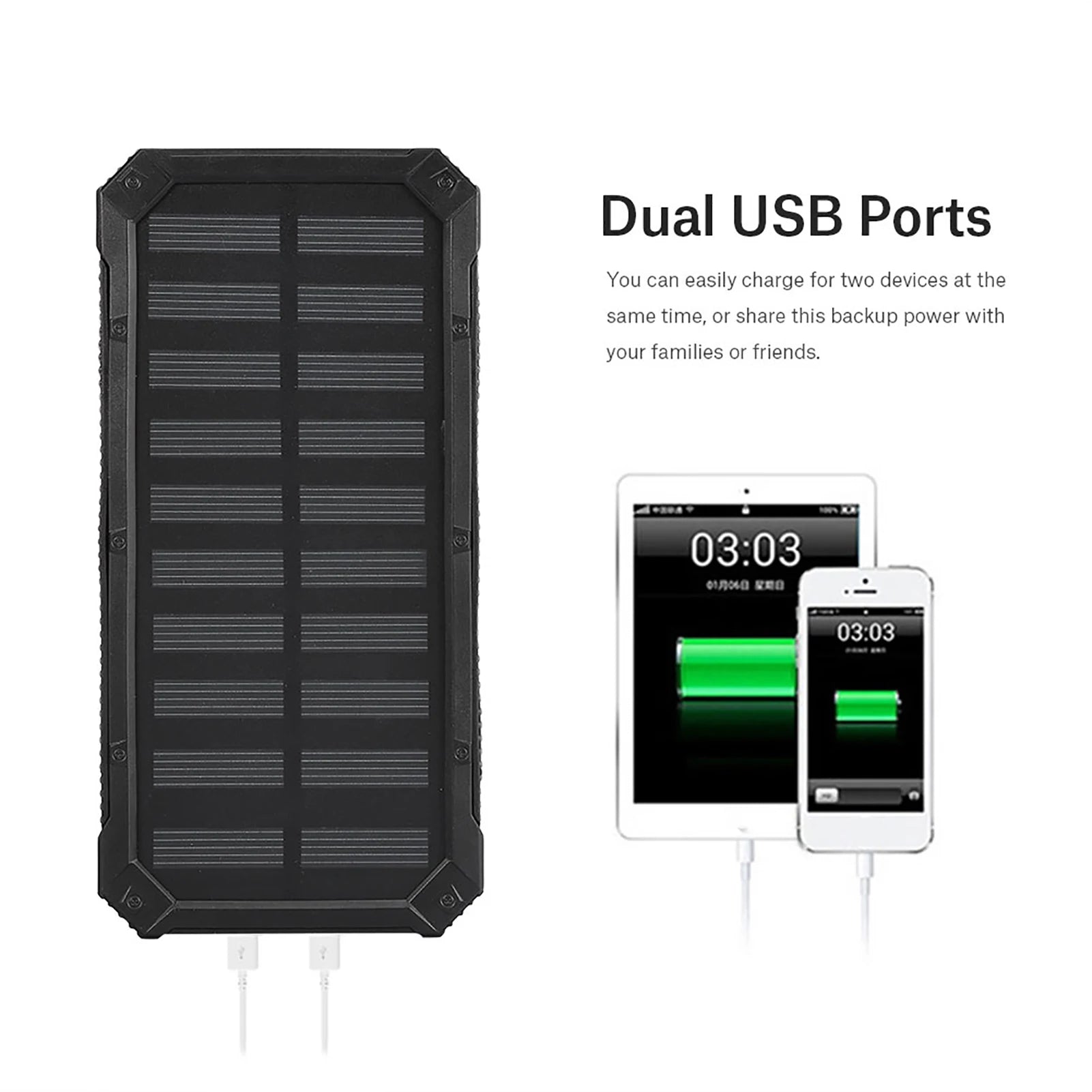 Mobile Power Bank Power Bank Case Solar Power Bank Portable 20000mAh Fast Charging Dual USB Polar Mobile Power Bank Case DIY Kit