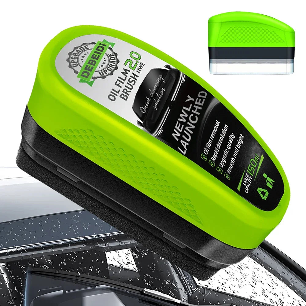 Portable Car Glass Oil Film Remover Brush For Windshield Leakproof Cover Brush Auto Car Oil Film Cleaning Brush Window Polishing
