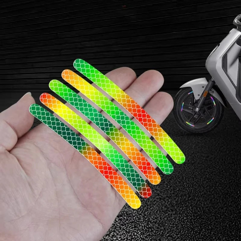 1pcs Bicycle Wheel Hub Reflective Strip Colorful Warning Stickers for Bicycles and Electric Vehicles наклейки на велосипед