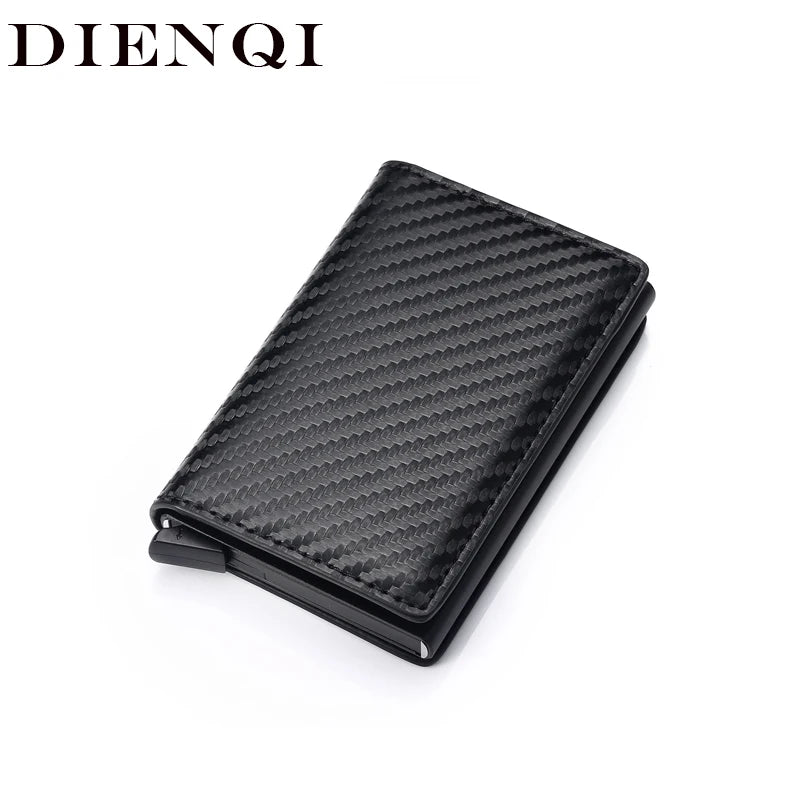 Anti Rfid Carbon Fiber ID Credit Card Holder Men Wallets Mini Automatic Pop up Bank Cardholder Case Minimalist Vallet Choice