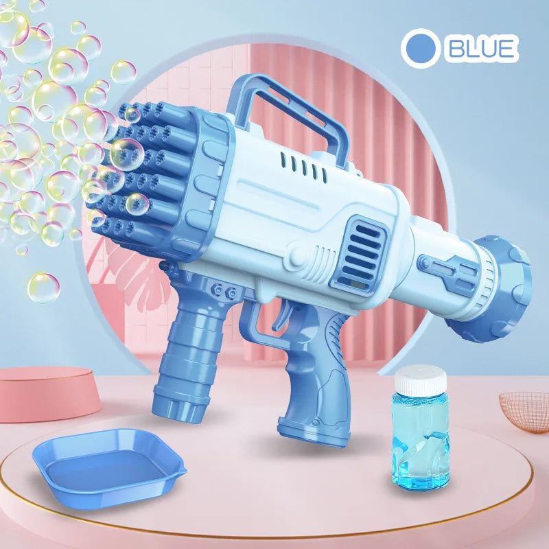 Children's Automatic 32 Hole Bubble Gun Electric Bubble Machine Outdoor Parent-Child Bubble Blowing Toy With Light Children Gift