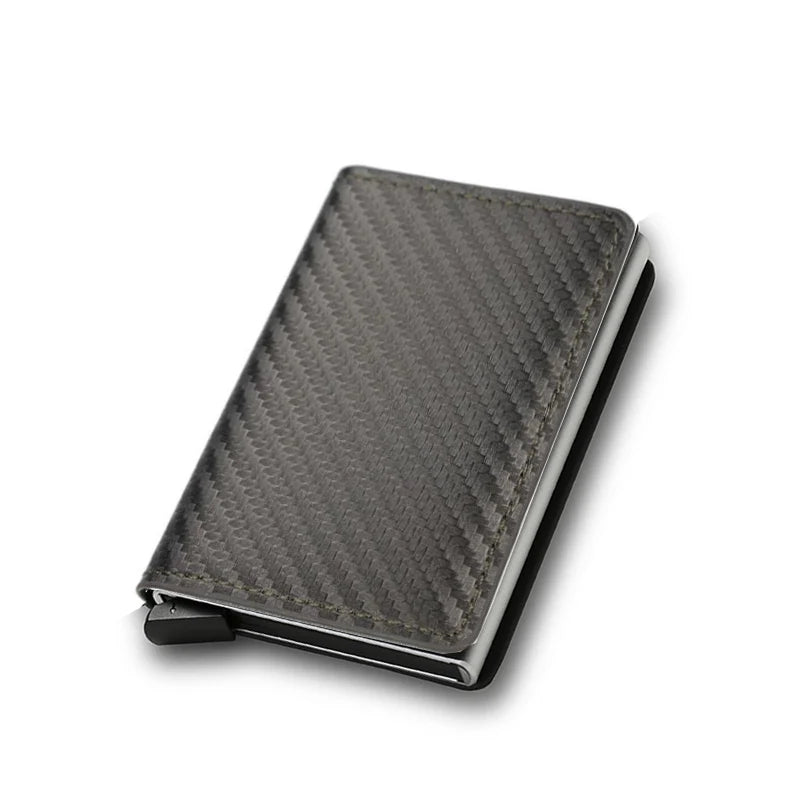Anti Rfid Carbon Fiber ID Credit Card Holder Men Wallets Mini Automatic Pop up Bank Cardholder Case Minimalist Vallet Choice