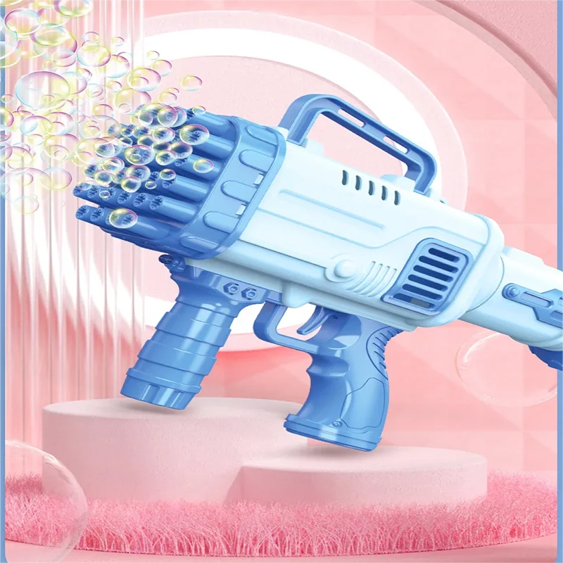 Children's Automatic 32 Hole Bubble Gun Electric Bubble Machine Outdoor Parent-Child Bubble Blowing Toy With Light Children Gift